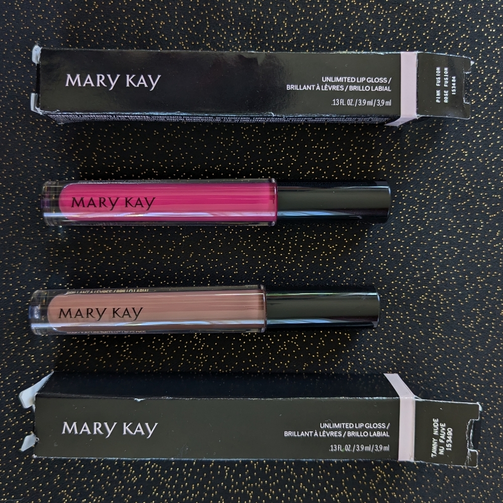 Mary Kay Lip Gloss, Set Of 2, Pink Fusion & Tawny Nude